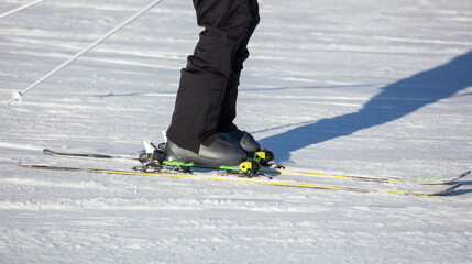 A man is skiing in the snow.