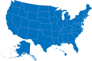 Fototapeta na wymiar United States of America political map