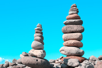 rocks towers symbolizing balance and harmony
