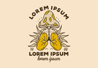 Vintage art illustration of the Lungs and mold