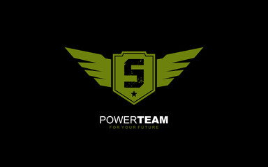 S Letter logo army for team identity. Military template vector illustration for your brand.
