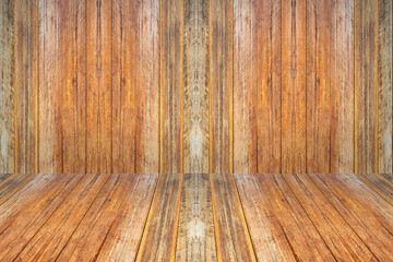 empty wooden planks wall perspective floor room interior background
