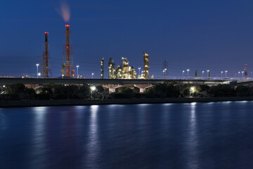 Naklejka premium 夜の浜寺水路