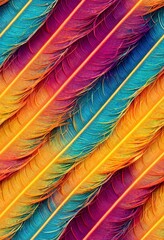 Feathers multicolored background in pastel colors. Feathers pattern. Natural pastel feathers in muted colors.Beautiful feathers surface. Feather wallpaper.nature materials background