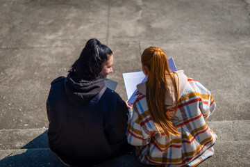 Two female high school students