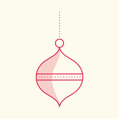 Dual Tone Bauble Hang Element On Cosmic Latte Background.