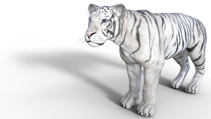 Fototapeta premium 3D white tiger