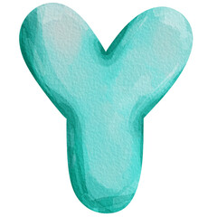 Watercolor uppercase alphabet.