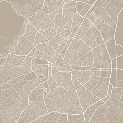 Vector map of Konya, Turkey. Urban city road map art poster illustration.