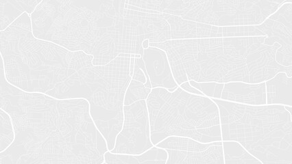 White and light grey Tegucigalpa city area vector background map, roads and water illustration. Widescreen proportion, digital flat design.