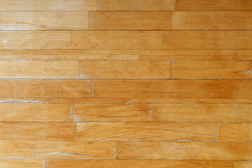Old wooden floor background. Parquet texture or vintage hardwood planks surface for table. 