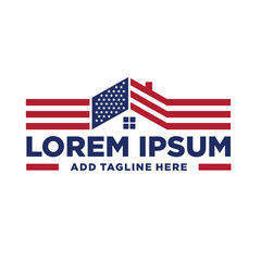 home or building with US flag