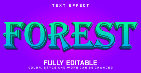 Editable Forest text style effect, text style concept