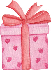 Gift box  hand drawn watercolor clipart