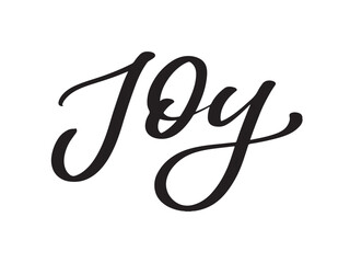 Joy text vector written with an elegant typography.