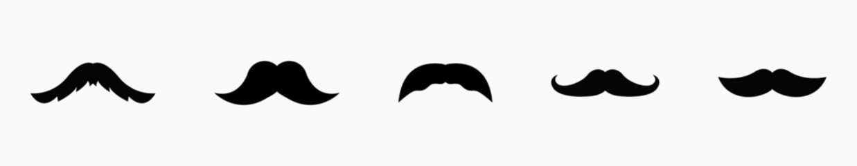 Hipster mustache icon vector set - obrazy, fototapety, plakaty