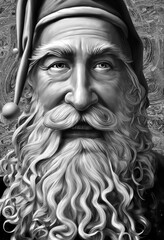 Midjourney abstract render of Santa Claus
