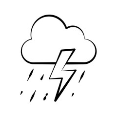 rain lightning weather icon flat illustration weather vector icon suitable for web and apps