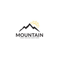 Simple vector mountain logo in modern style.