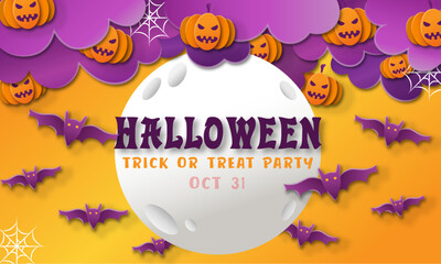 Halloween pumpkin paper cut banner	