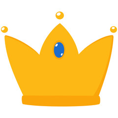 Golden Cartoon Crown Icon Illustration
