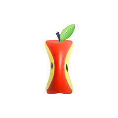 3d Realistic red Apple fruit vector illustration.
