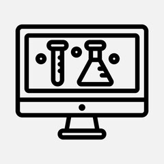 Chemical learning icon in line style, use for website mobile app presentation