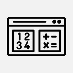 Mathematics learning icon in line style, use for website mobile app presentation
