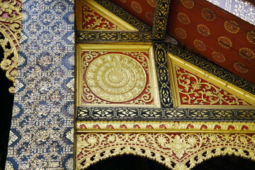 Temple detail of an art 