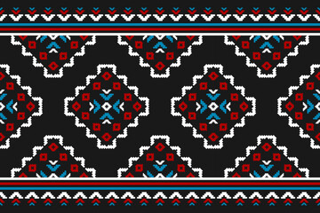 Carpet tribal pattern art. Geometric ethnic seamless pattern traditional. American, Mexican style. Design for background, wallpaper, illustration, fabric, clothing, carpet, textile, batik, embroidery.