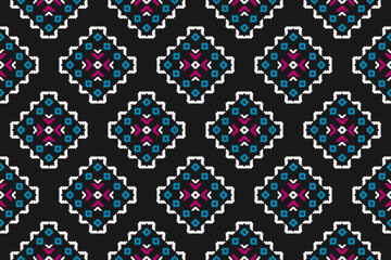 Fototapeta na wymiar Fabric tribal pattern art. Geometric ethnic seamless pattern traditional. American, Mexican style. Design for background, wallpaper, illustration, fabric, clothing, carpet, textile, batik, embroidery.