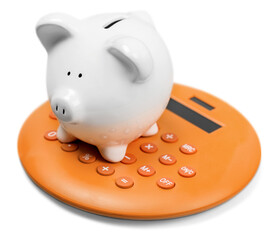 Piggy Bank on Calculator