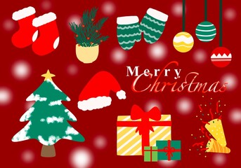 Naklejka premium christmas card with christmas tree