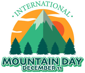 Fototapeta na wymiar International mountain day text for poster design