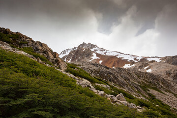 Beautiful nature of Patagonia. Fitz Roy trek, view of Andes mountains, Los Glaciers National Park,...