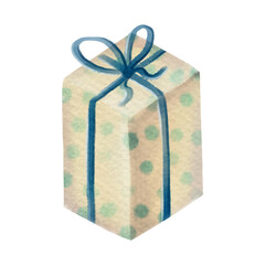 Christmas New Year gift with ribbons on the background.
