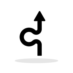 Detour icon in trendy flat style. Bypass symbol for your web site design, logo, app, UI Vector EPS 10.