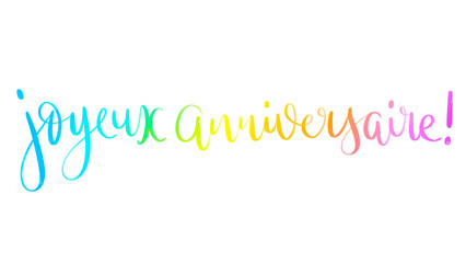 Bannière calligraphique JOYEUX ANNIVERSAIRE! sur fond transparent