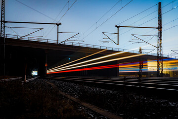Fototapeta premium Railway track at Dusseldorf Airport