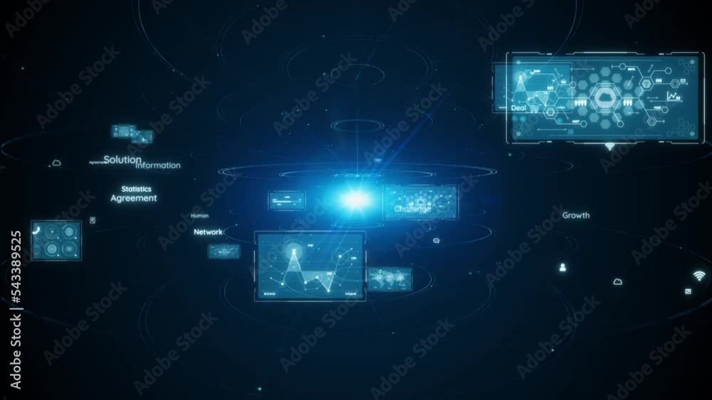 Aufkleber Digital communication network concept. Programming. Digital transformation.