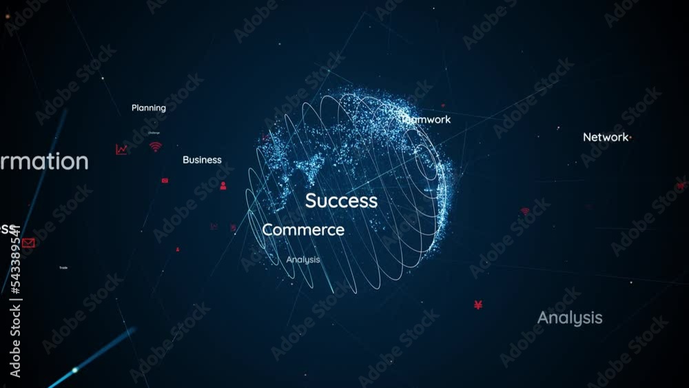 Poster business keywords and communication network. search engine.