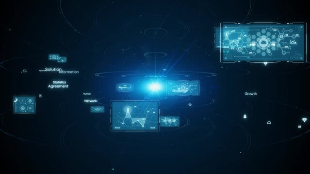 Digital communication network concept. Programming. Digital transformation.
