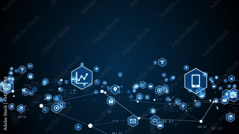 Aufkleber communication network concept. digital transformation.