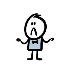 Confusedr artist figure in stage costume and tie bow.