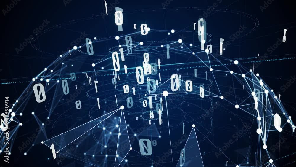 Poster Communication network concept. Digital transformation.