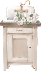 Washbasin with flowers