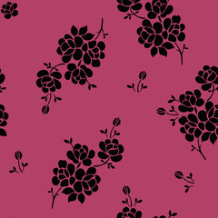 Simple, seamless, print, isolated, blooms spaced out floral pattern,  fading, doodle flowers, stems, petals and leaves, for fabric, fashion and textiles, girls, kids, women, thanksgiving