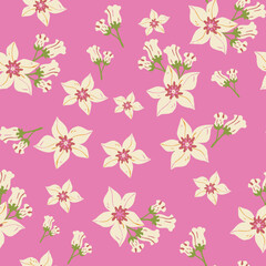 Cute, big and small, seamless, print, floral pattern, conversational,  hand drawn, pattern, colorful doodle flowers, hand drawn florals