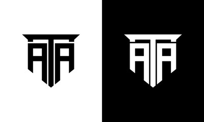 letter ata minimalist logo design