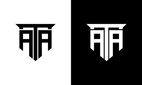 letter ata minimalist logo design
